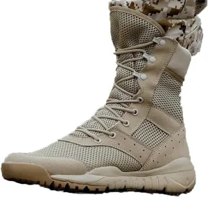 Men Ultrallight Outdoor Climbing Shoes, Tactical Training Army Boots, Summer Breathable Mesh Hiking Desert Boot