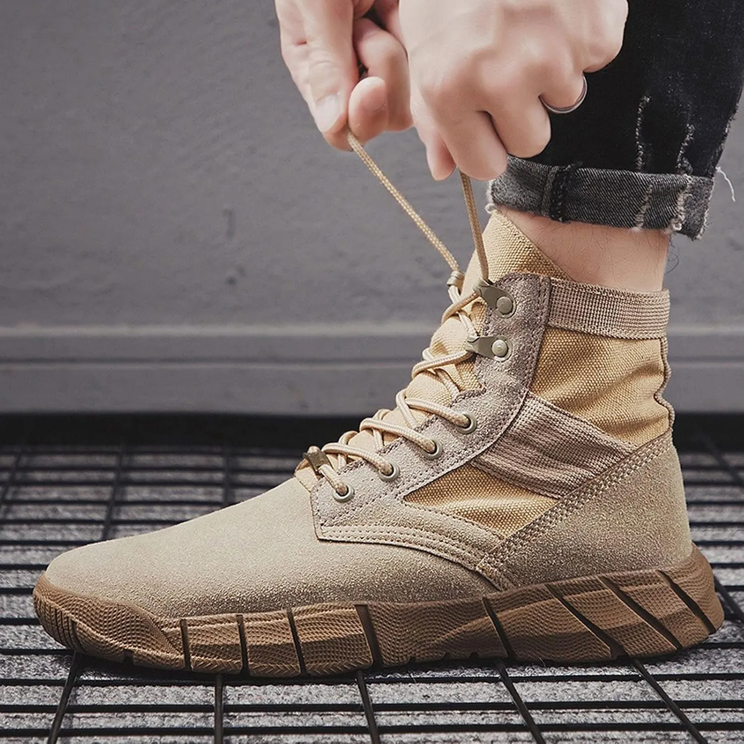 Mens Boots Autumn Winter Warm Plush Men's Boots Suede Leather Snow Boots Non-slip Working Boots Outdoor Ankle Boots