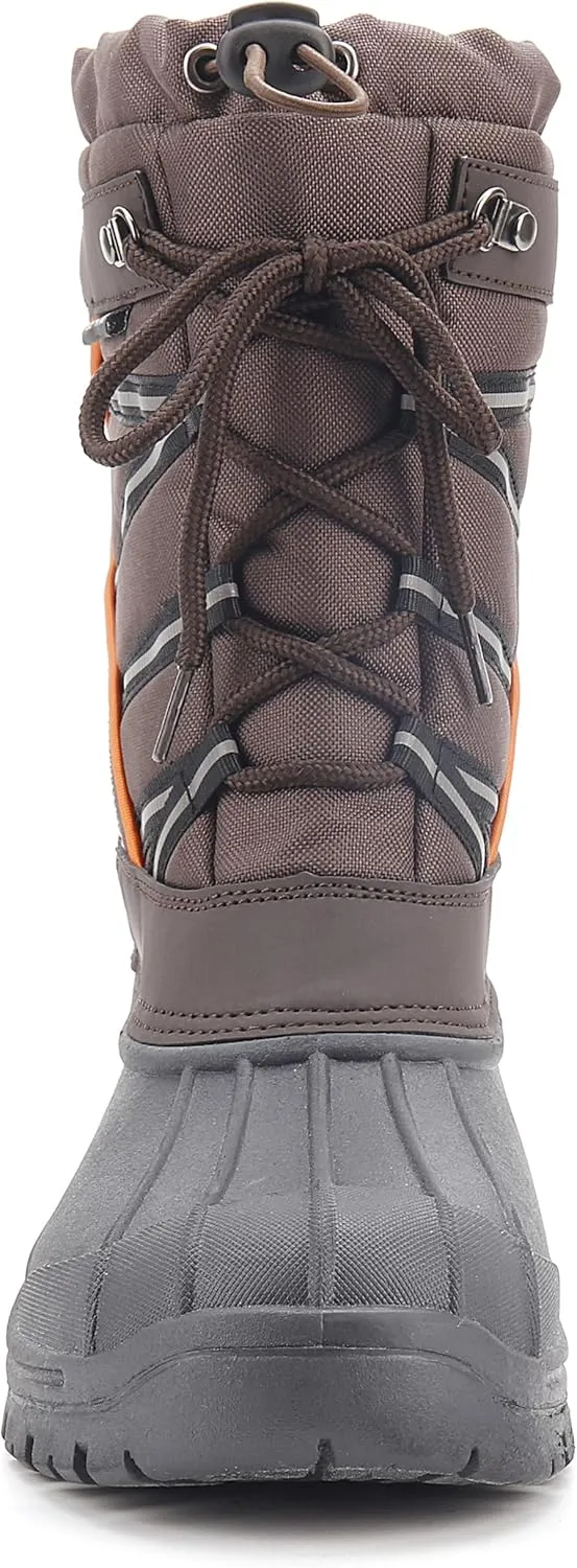 Mens Cold Weather Snow Boot, Waterproof Insulated, Fur Lined, Slip-Resistant, Sizes 10-13