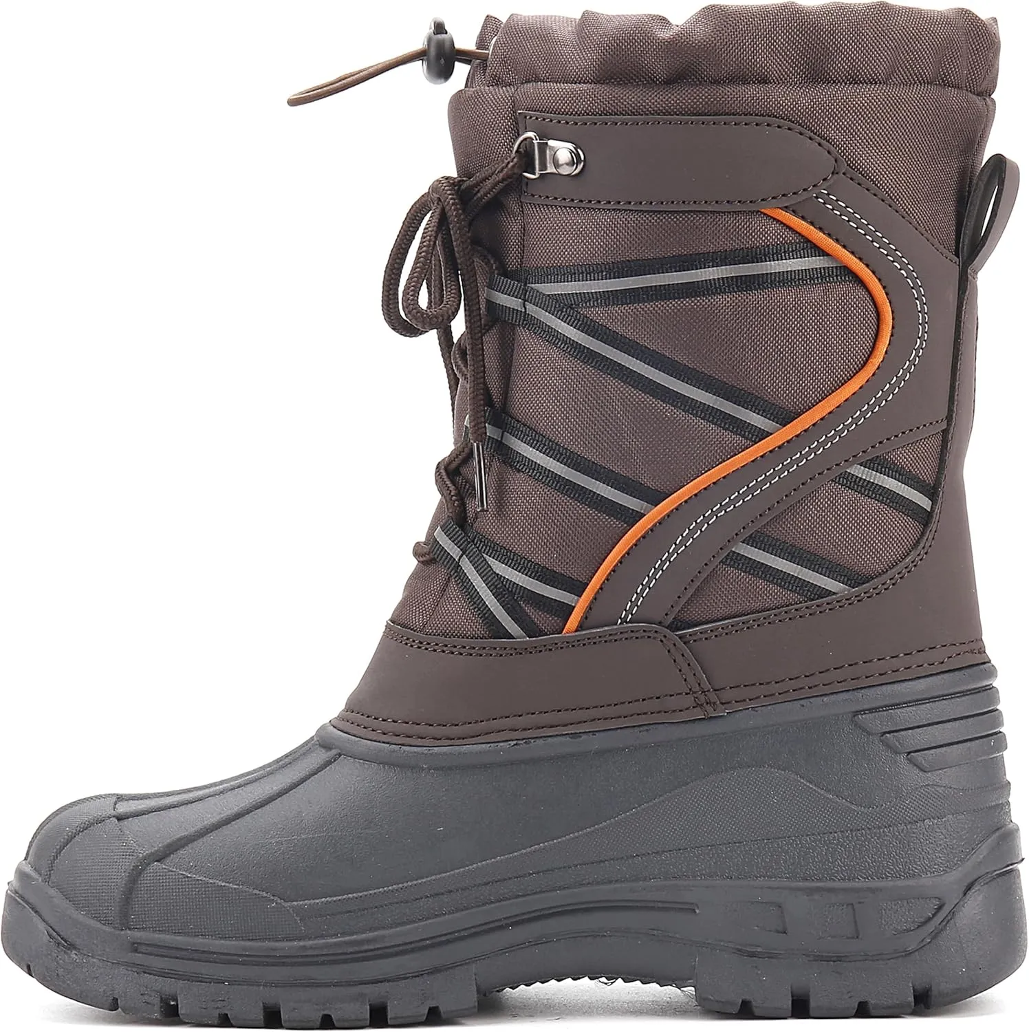 Mens Cold Weather Snow Boot, Waterproof Insulated, Fur Lined, Slip-Resistant, Sizes 10-13