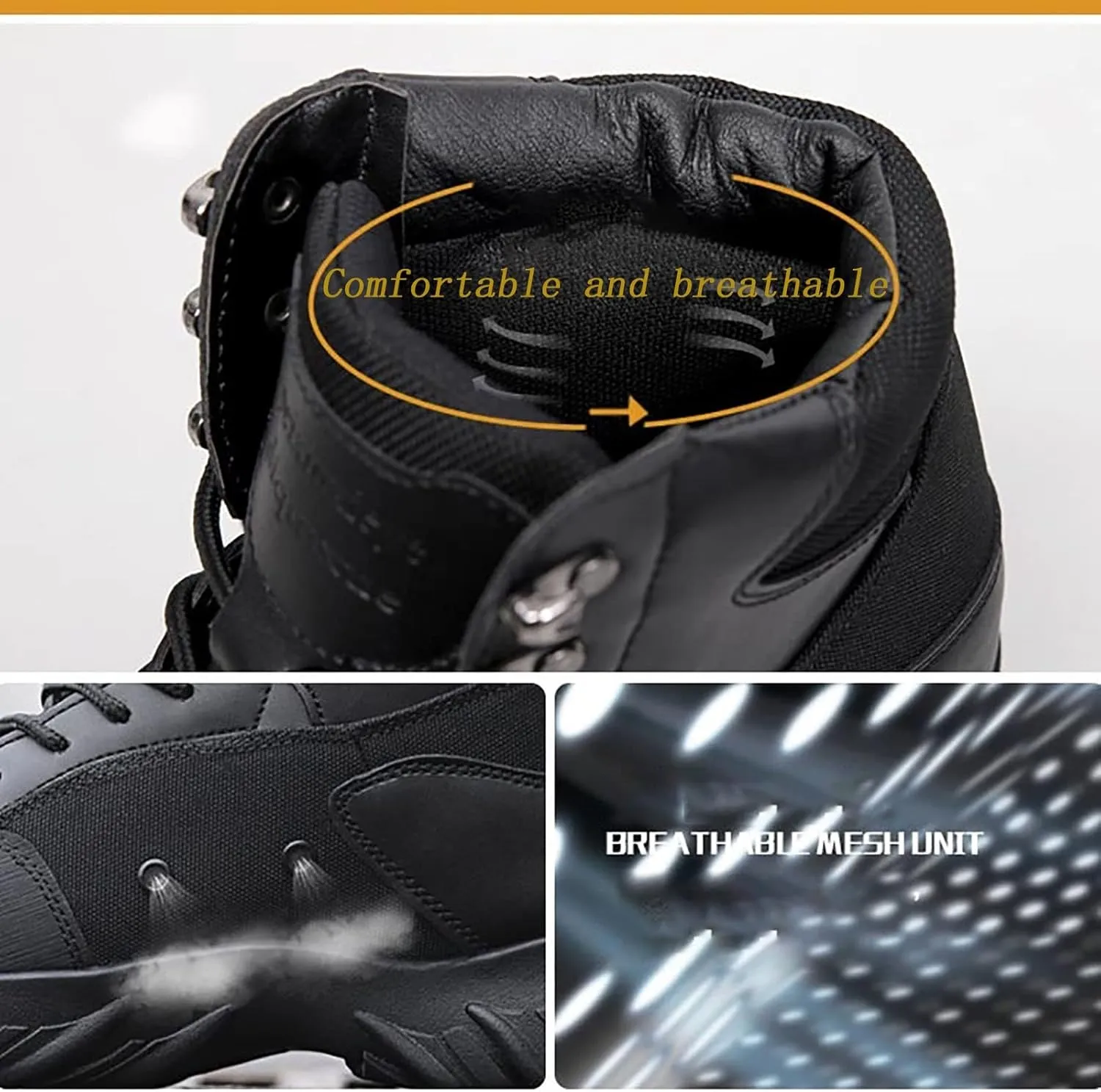 Men's Combat Military Boots, Autumn Winter Wear-resistant and Non-slip Medium and Low Top Mountaineering Boots, for Outdoor Trekking Desert Tactical Boots
