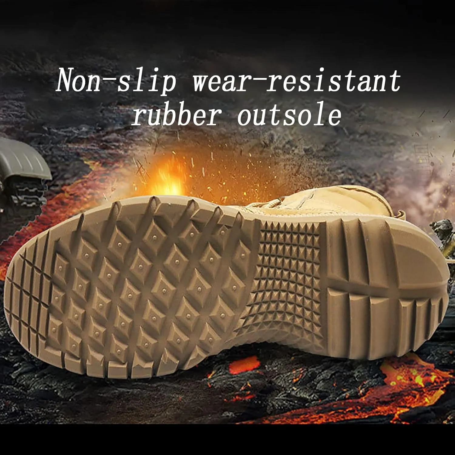 Men's High-top Tactical Military Boots, Spring SummerComfort Durable Sand Suede Leather Desert Boots, Outdoor Lace-Up Sports Breathable Training Shoes