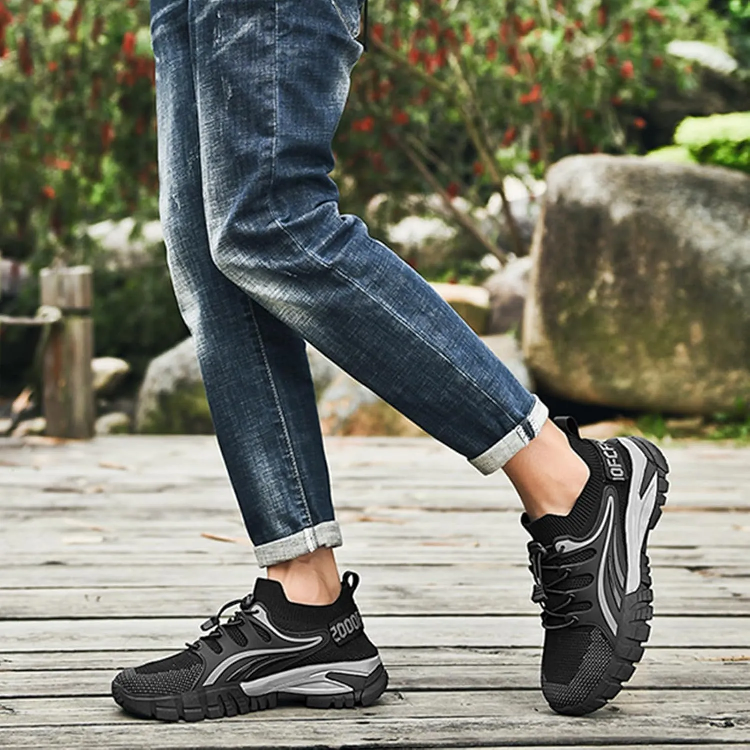Mens Hiking Shoes Walking Trekking Trainers Outdoors Breathable Camping Climbing Shoes