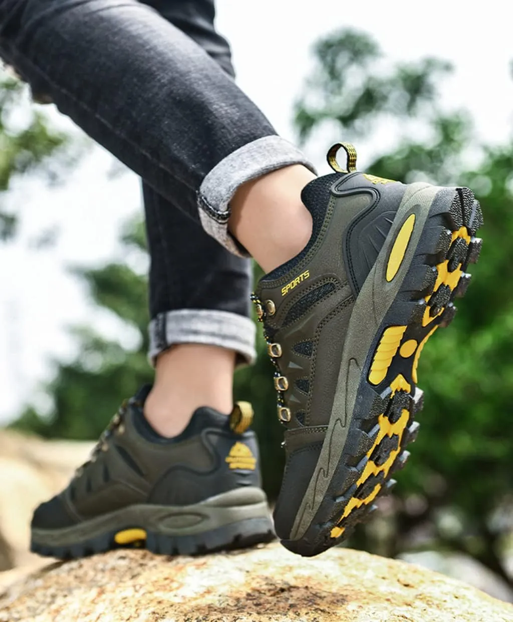 Men's Hiking Shoes Waterproof Anti Slip Hiking Boots Outdoor Lightweight Trekking Sneakers
