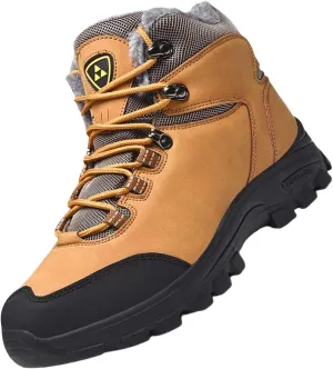 Mens Lightweight Snow Boots Winter Anti-Slip Ankle Booties Waterproof Slip On Plush Lined Sneaker Thermal Boots