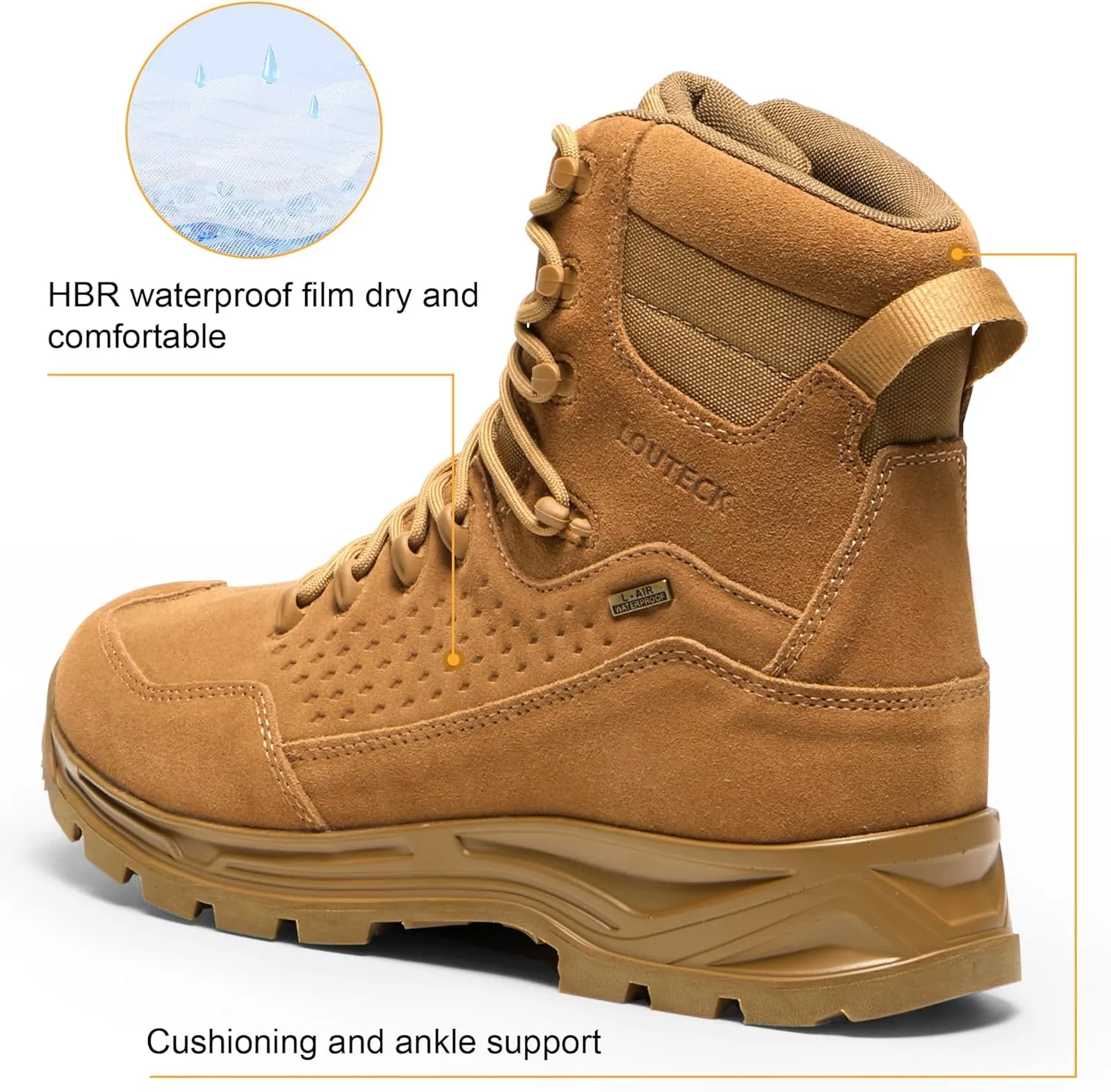 Men's Military & Tactical Boots  Waterproof & Comfortable Boots for Men, Perfect for Work, EMS, Hiking, and Combat