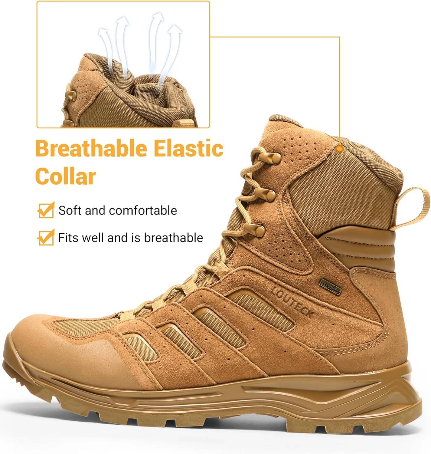 Men's Military & Tactical Boots  Waterproof & Comfortable Boots for Men, Perfect for Work, EMS, Hiking, and Combat