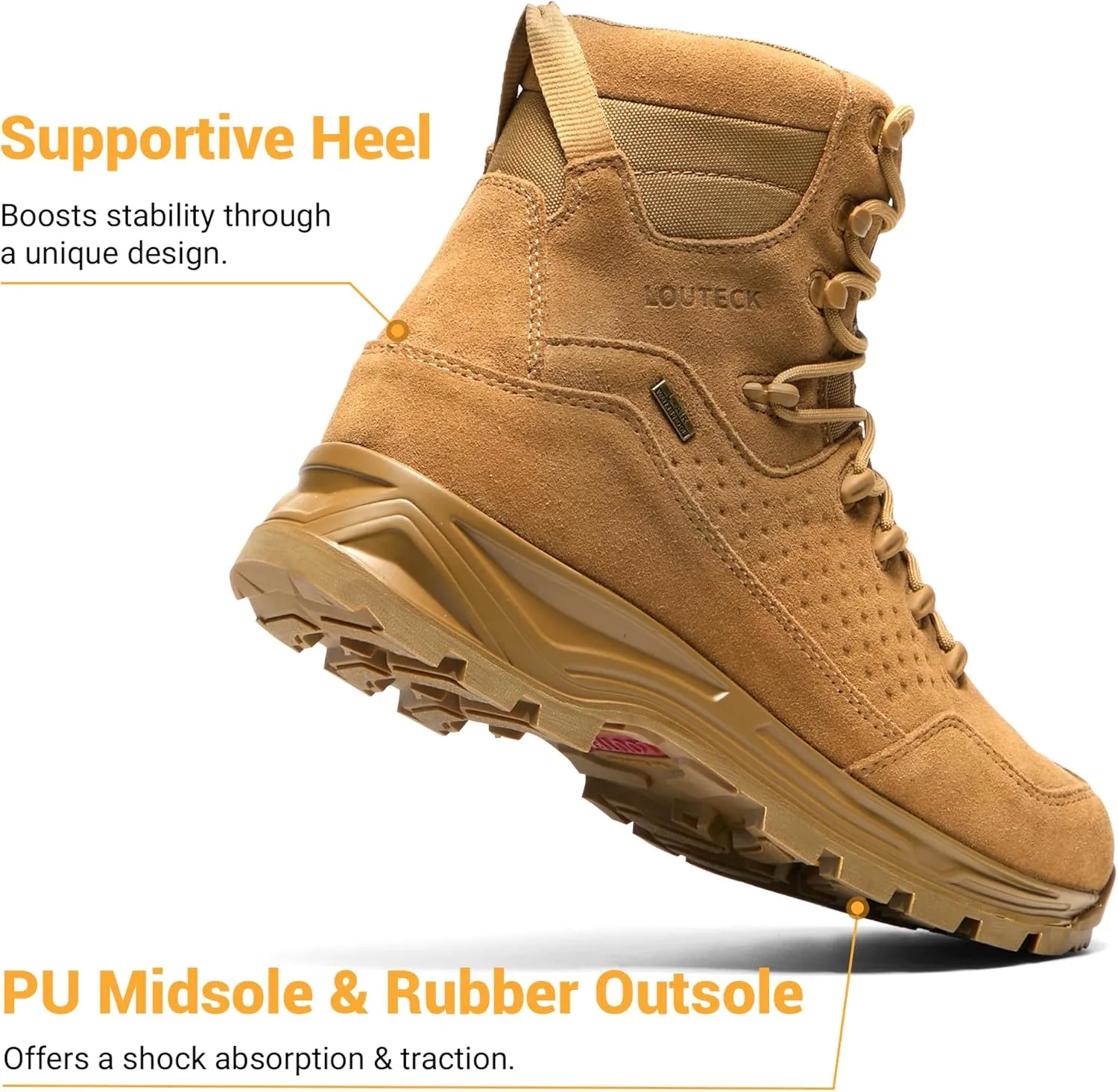 Men's Military & Tactical Boots  Waterproof & Comfortable Boots for Men, Perfect for Work, EMS, Hiking, and Combat