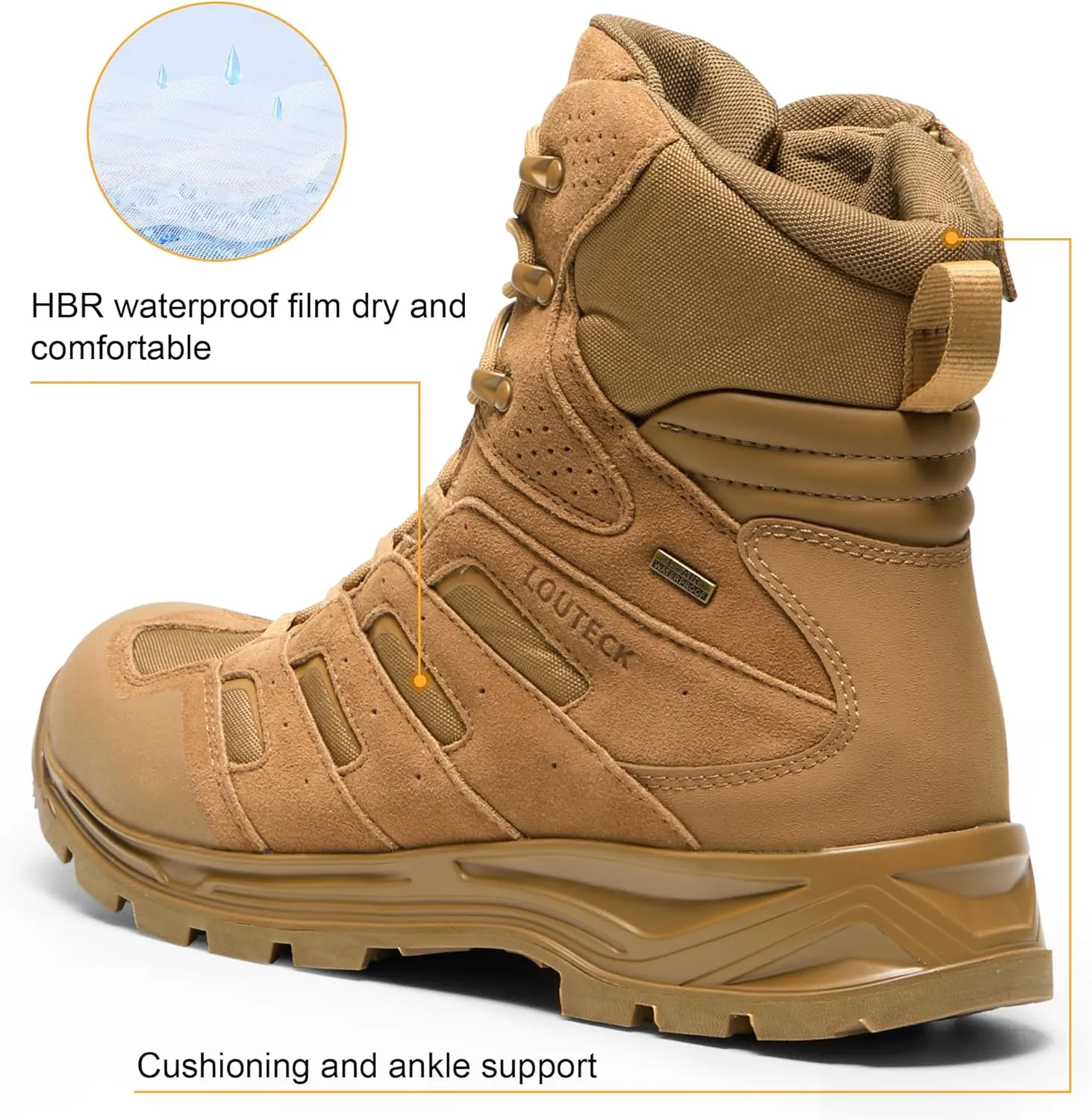 Men's Military & Tactical Boots  Waterproof & Comfortable Boots for Men, Perfect for Work, EMS, Hiking, and Combat