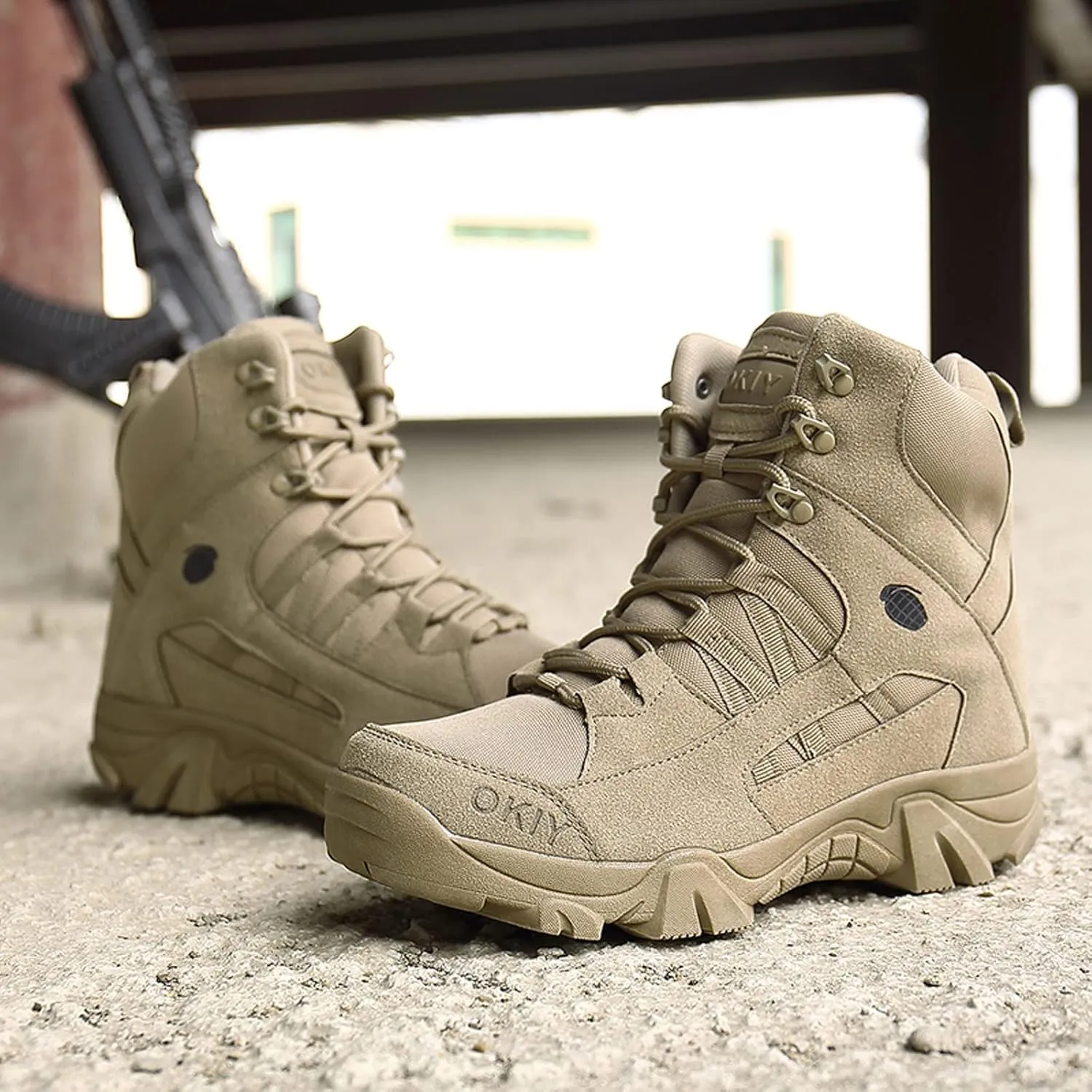 Men's Military Tactical Boots Outdoor Mountaineering Trekking Commando Tactical Boots Backpacking Boots Combat Boots