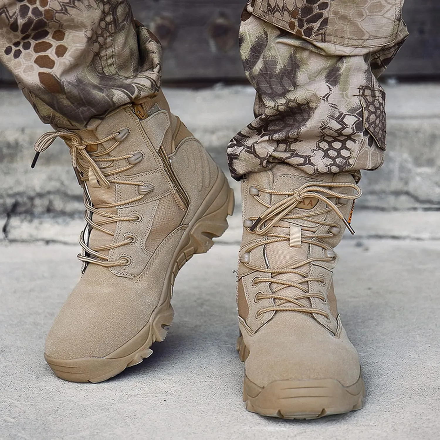 Men's Military Tactical Boots Outdoor Mountaineering Trekking Commando Tactical Boots Backpacking Boots Combat Boots