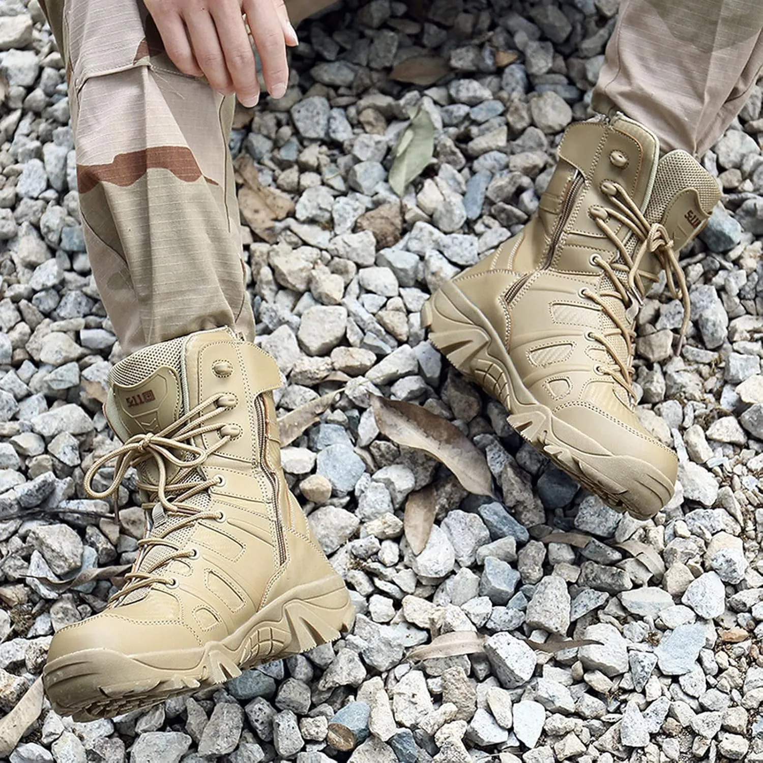 Men's Military Tactical Boots Outdoor Mountaineering Trekking Commando Tactical Boots Backpacking Boots Combat Boots