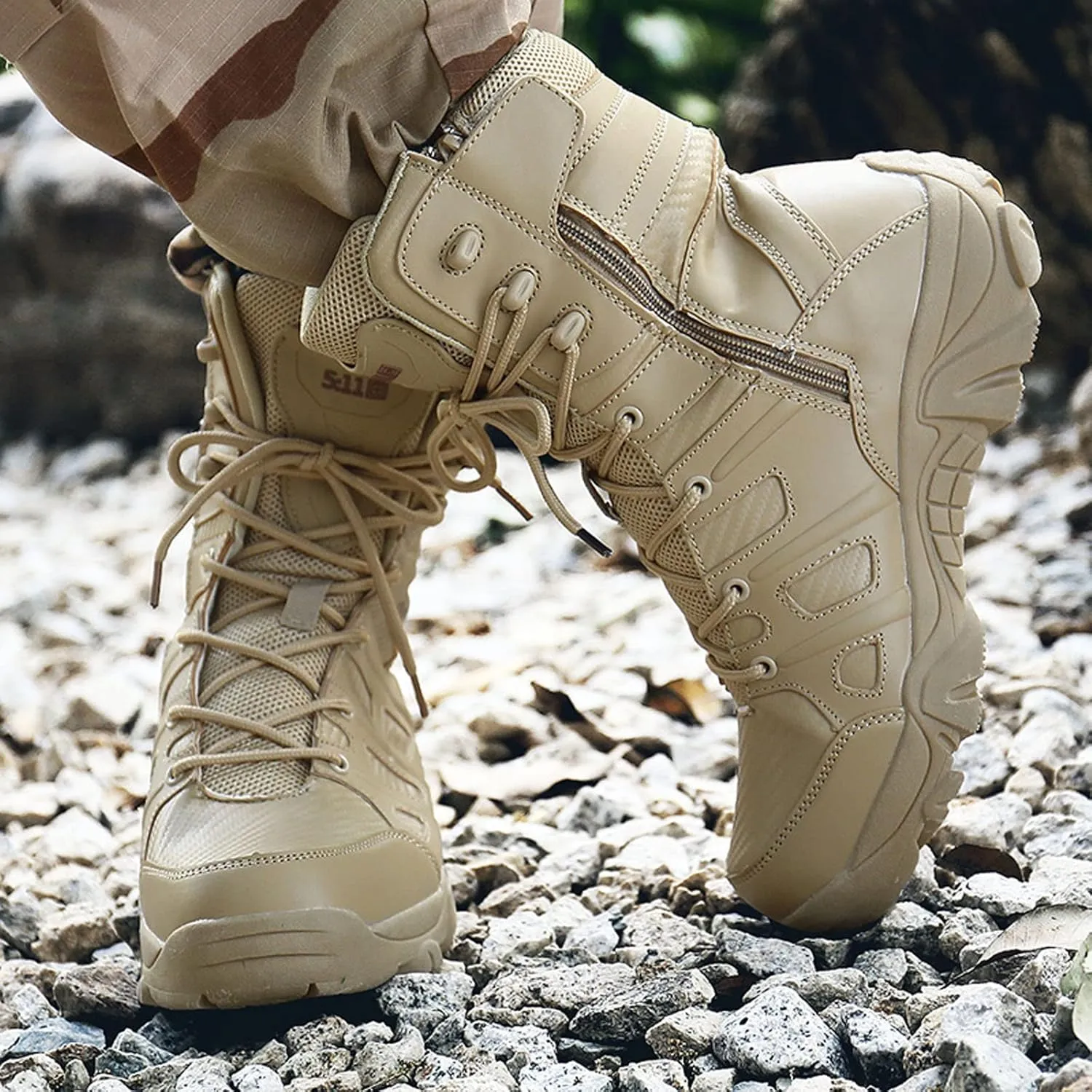 Men's Military Tactical Boots Outdoor Mountaineering Trekking Commando Tactical Boots Backpacking Boots Combat Boots
