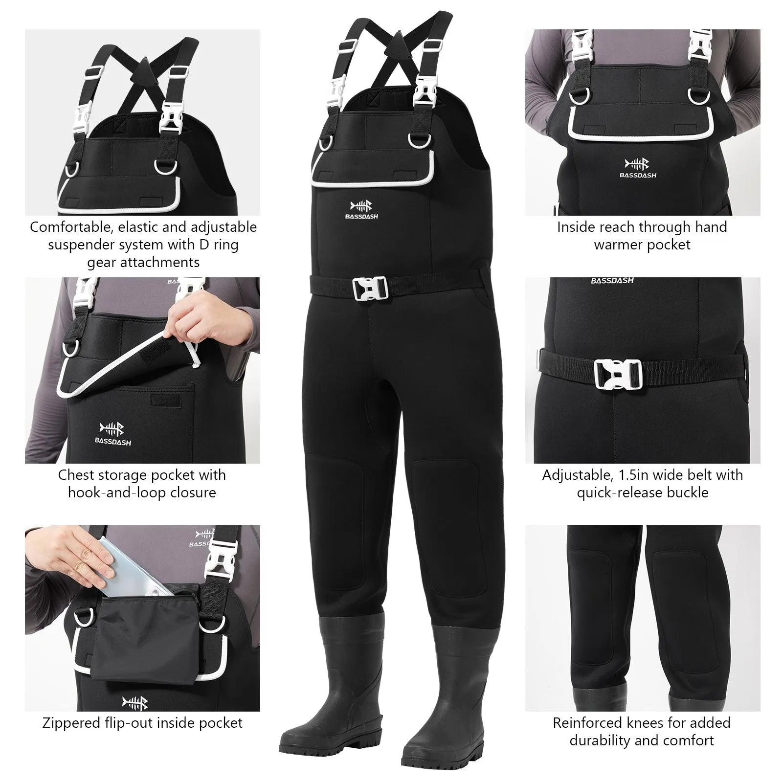 Men’s Neoprene Waders with Rubber Boots
