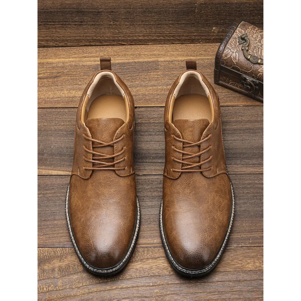 Men's Non-Slip Sole Vegan Leather Shoes with Lace Up | Eco-Friendly Materials for All Seasons