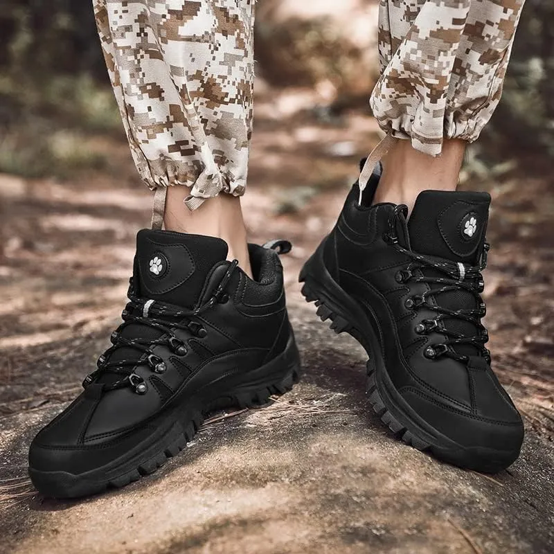 Men's Outdoor Good Arch Support High Top Hiking Shoes,Non-Slip Lightweight Travel Shoes Walking Sneakers Ankle Boots
