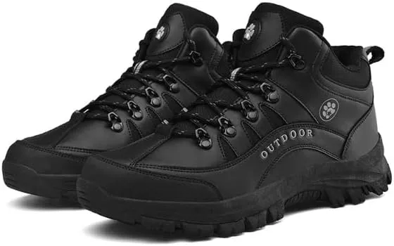 Men's Outdoor Good Arch Support High Top Hiking Shoes,Non-Slip Lightweight Travel Shoes Walking Sneakers Ankle Boots