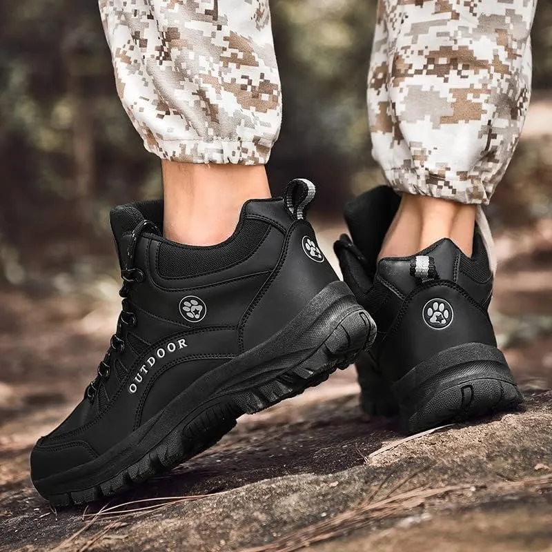 Men's Outdoor Good Arch Support High Top Hiking Shoes,Non-Slip Lightweight Travel Shoes Walking Sneakers Ankle Boots
