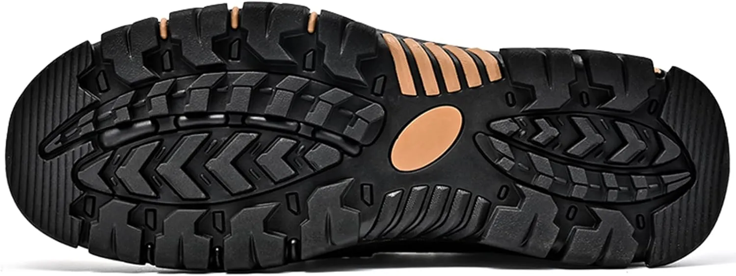 Mens Outdoor Leather Casual Loafers Non-Slip Lightweight Walking Driving Hiking Shoes