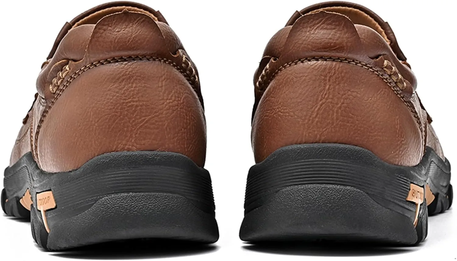 Mens Outdoor Leather Casual Loafers Non-Slip Lightweight Walking Driving Hiking Shoes