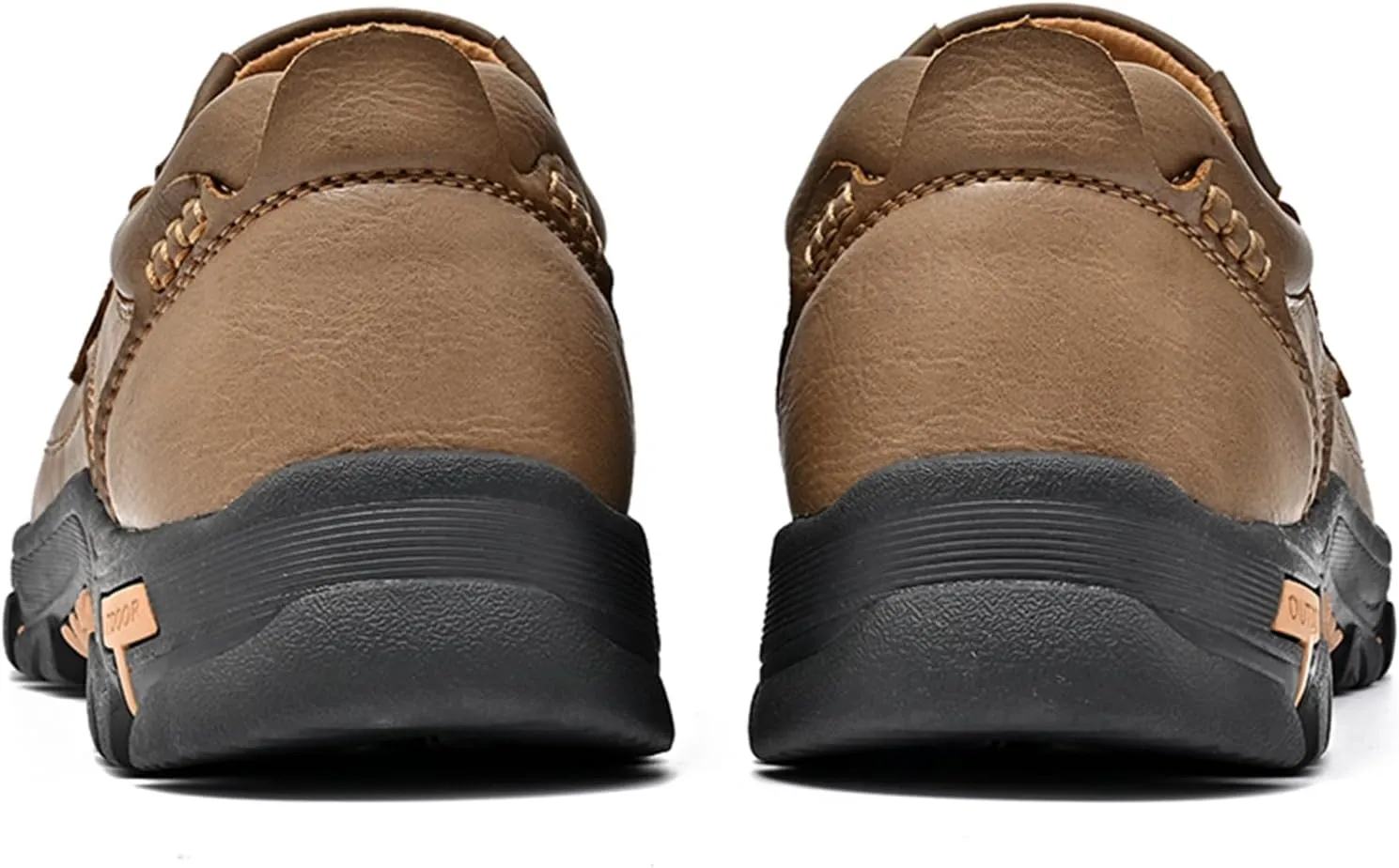Mens Outdoor Leather Casual Loafers Non-Slip Lightweight Walking Driving Hiking Shoes