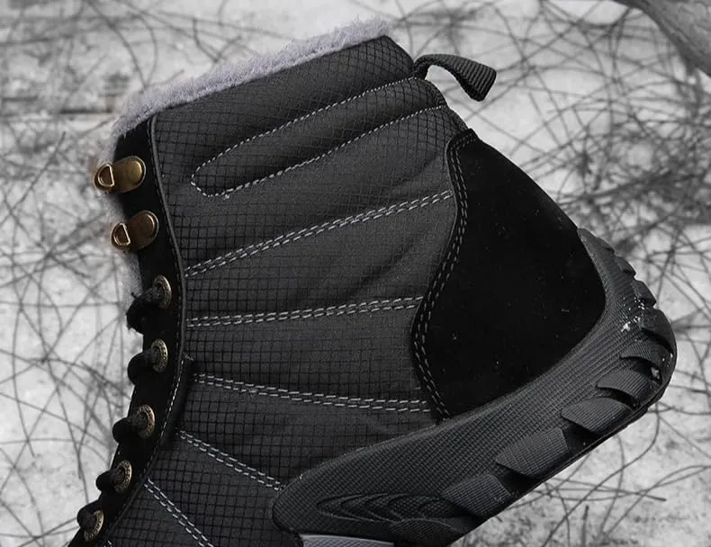 Men's Snow Boots Mens Snow Boots Winter Shoes Waterproof Non-Slip Fur Lined Snow Ankle Shoes Outdoor Anti-Slip Lightweight Hiking Boot