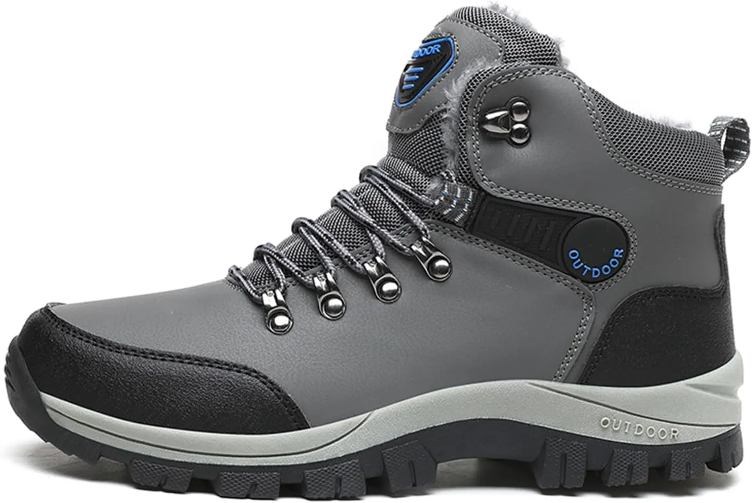Men's Snow Boots Warmth Fur Lining Soft Thick Insulated Wear-Resistant Anti-Slip Outsole Waterproof Leather Lightweight Outdoor Lace-Up Ankle Cold-Resistant Hiking Classic Booties