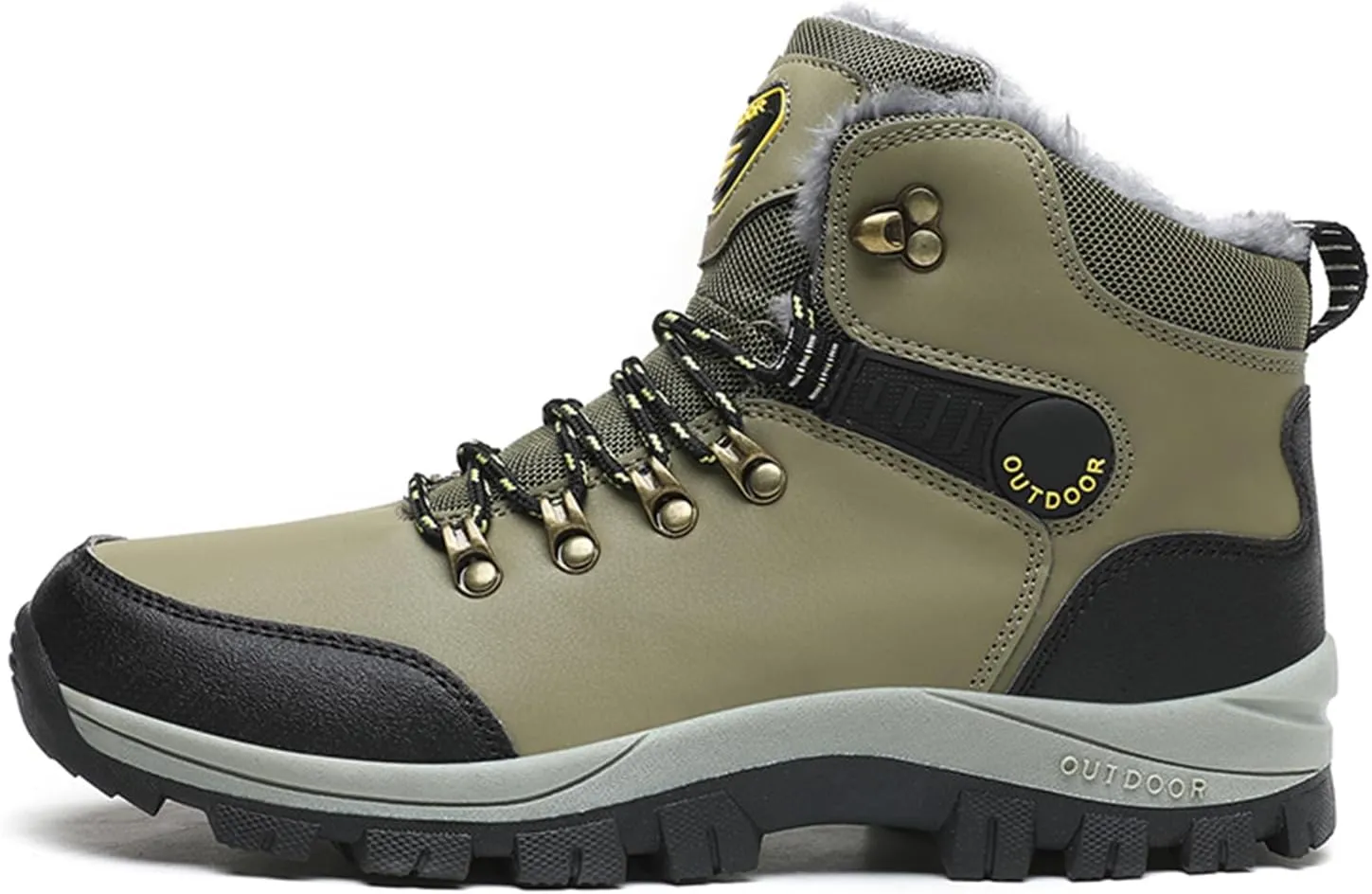 Men's Snow Boots Warmth Fur Lining Soft Thick Insulated Wear-Resistant Anti-Slip Outsole Waterproof Leather Lightweight Outdoor Lace-Up Ankle Cold-Resistant Hiking Classic Booties