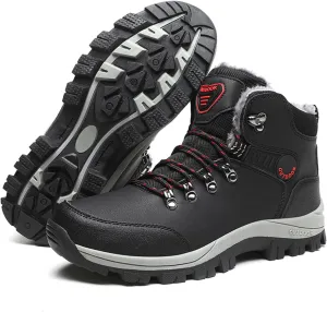 Men's Snow Boots Warmth Fur Lining Soft Thick Insulated Wear-Resistant Anti-Slip Outsole Waterproof Leather Lightweight Outdoor Lace-Up Ankle Cold-Resistant Hiking Classic Booties