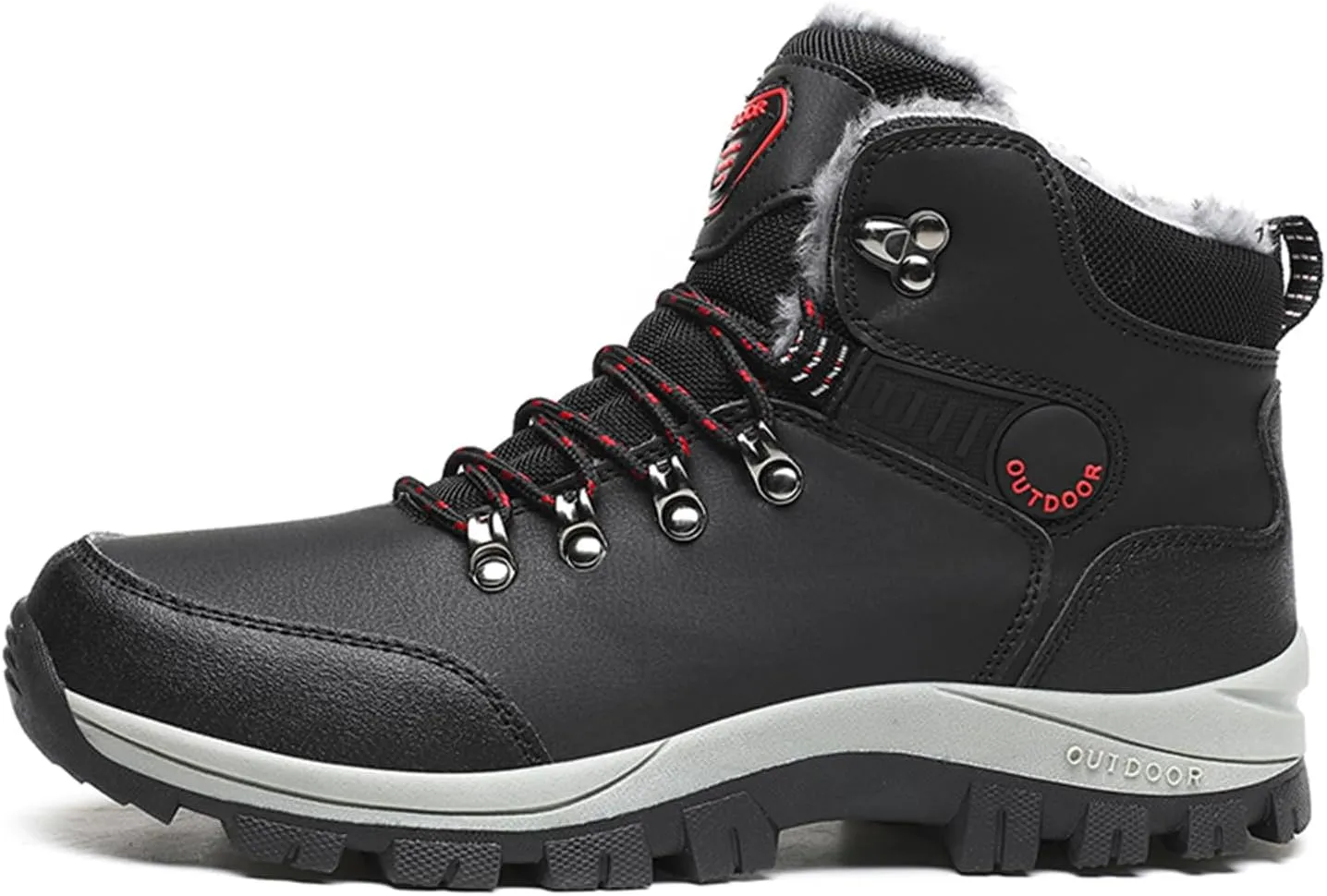 Men's Snow Boots Warmth Fur Lining Soft Thick Insulated Wear-Resistant Anti-Slip Outsole Waterproof Leather Lightweight Outdoor Lace-Up Ankle Cold-Resistant Hiking Classic Booties