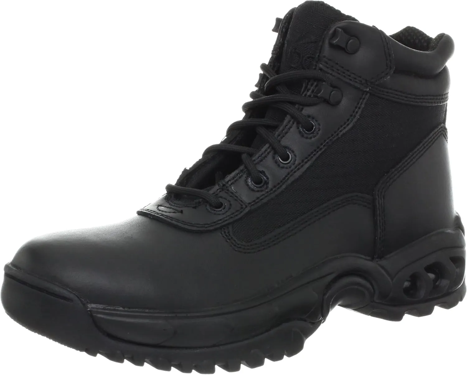 Mens Tactical Boots Air-Tac 6 with Zipper Black Combat Leather Oil & Slip Resistant Boots