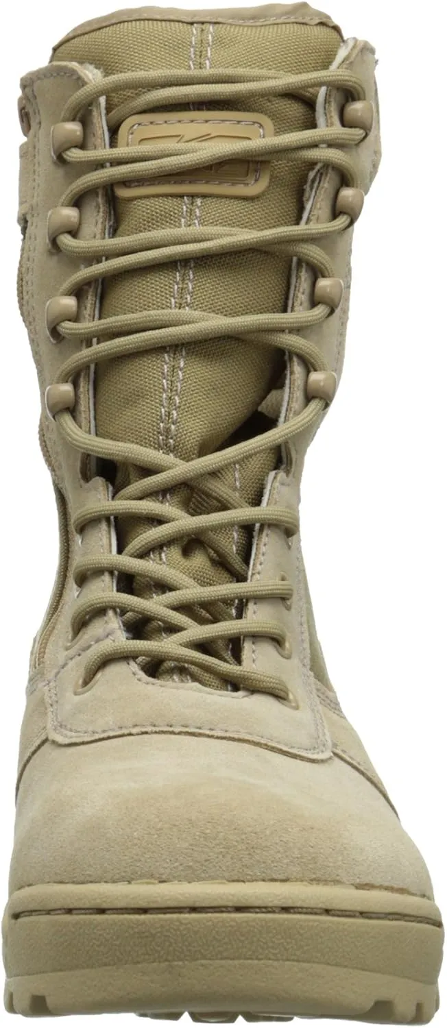 Mens Tactical Boots Dura Max 8 with Zipper Sand Suede Leather Waterproof Coyote Oil & Slip Resistant Boots
