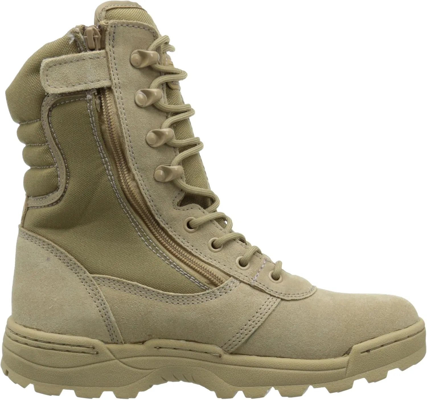 Mens Tactical Boots Dura Max 8 with Zipper Sand Suede Leather Waterproof Coyote Oil & Slip Resistant Boots