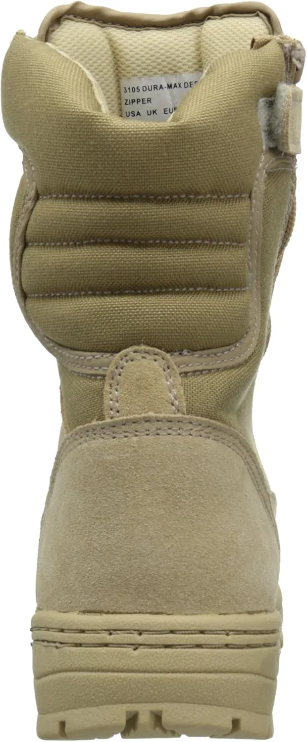 Mens Tactical Boots Dura Max 8 with Zipper Sand Suede Leather Waterproof Coyote Oil & Slip Resistant Boots