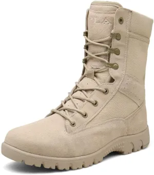 Men's Tactical Boots,High-Tops Military Combat Boots Outdoor Work Walking Desert Training Shoes, Sand-43/UK 8.5/US 9