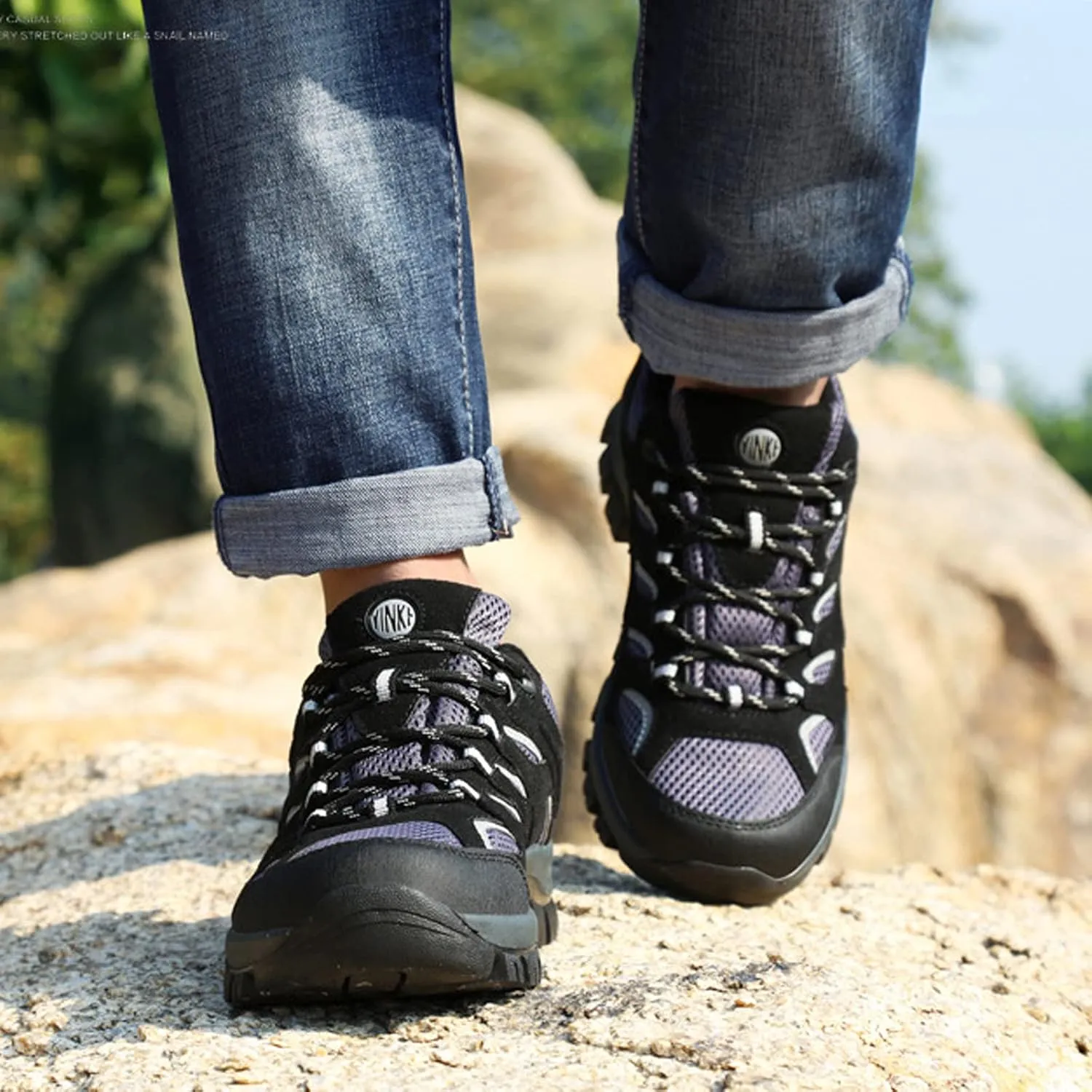 Mens Walking Shoes Breathable Hiking Shoes Climbing Running Trainers Anti Slip Lightweight Footwear Sneakers for Outdoor Trekking