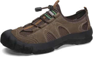 Men's Waterproof Anti Slip Hiking Shoes Lightweight Outdoor Sneakers Breathable Hike Trekking Trails Shoes