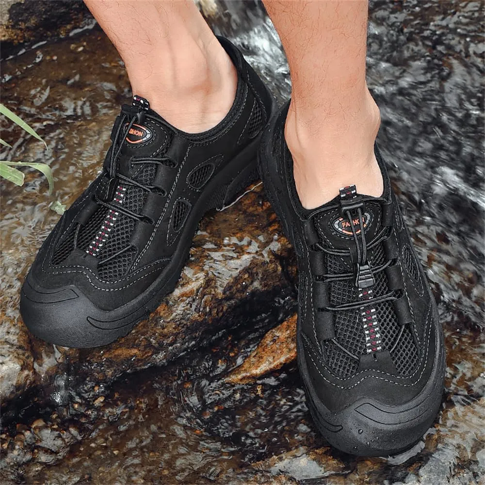 Men's Waterproof Hiking Shoes Lightweight Anti Slip Outdoor Sneakers Breathable Hike Trekking Trails Shoe