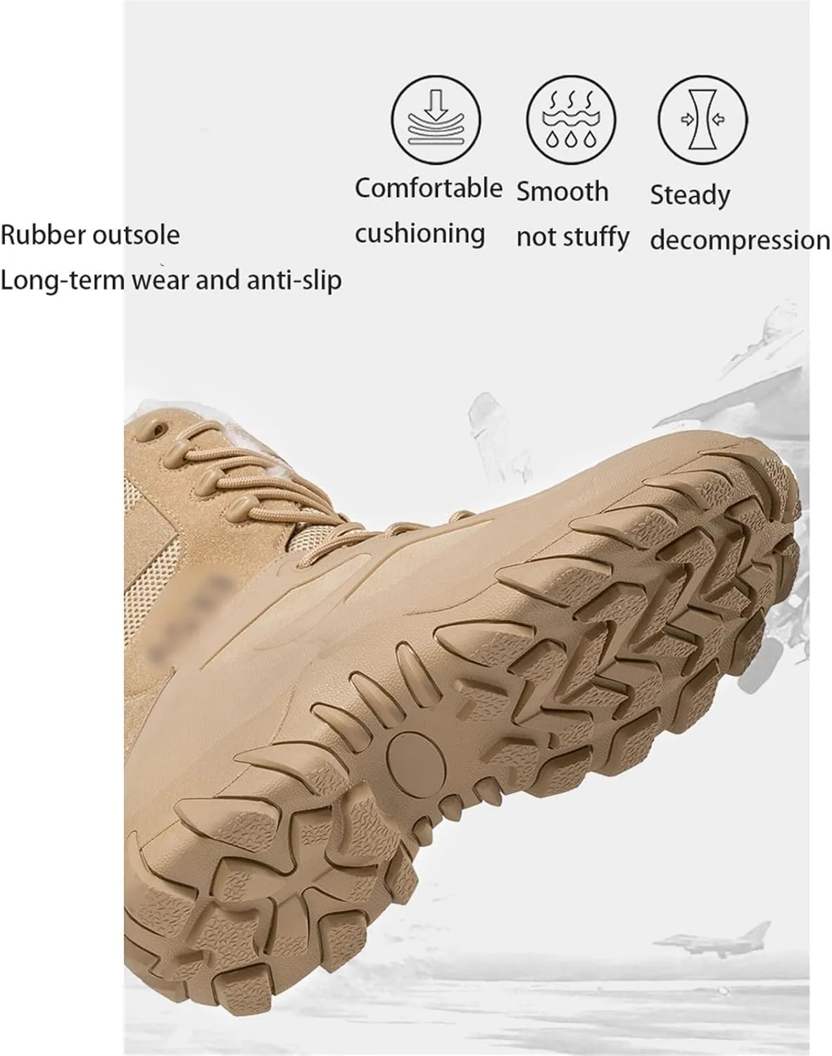 Men's Waterproof Tactical Boots, Men's Winter Nonslip Warm Durable Outdoor Plus Size Tactical Boots, Winter Casual Lightweight Snow Boots, for Tactical, Military, Combat