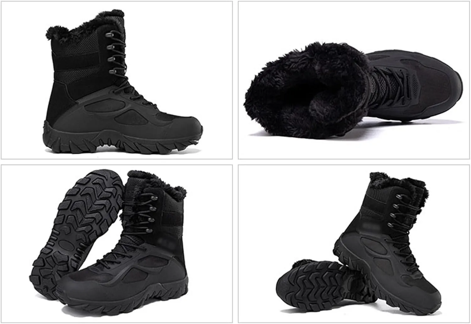 Men's Waterproof Tactical Boots, Men's Winter Nonslip Warm Durable Outdoor Plus Size Tactical Boots, Winter Casual Lightweight Snow Boots, for Tactical, Military, Combat
