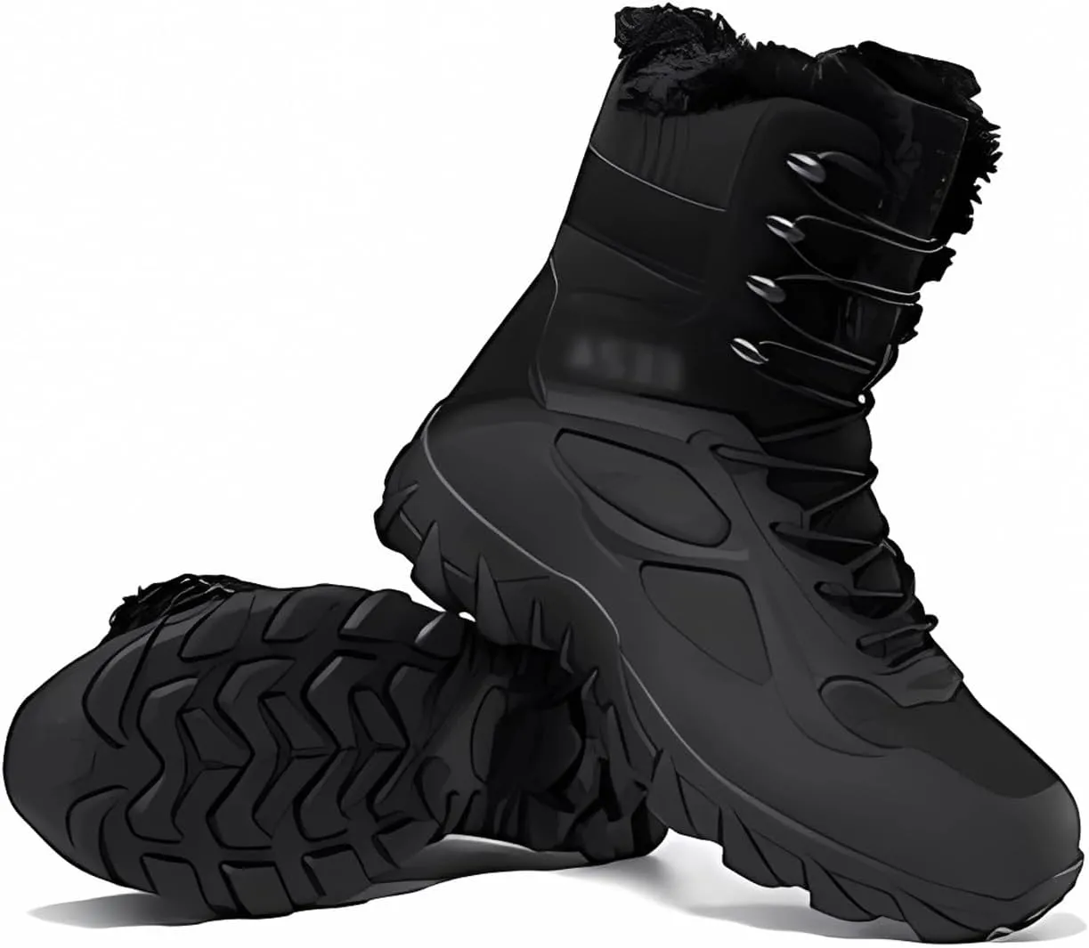 Men's Waterproof Tactical Boots, Men's Winter Nonslip Warm Durable Outdoor Plus Size Tactical Boots, Winter Casual Lightweight Snow Boots, for Tactical, Military, Combat