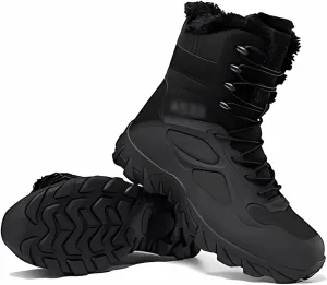 Men's Waterproof Tactical Boots, Men's Winter Nonslip Warm Durable Outdoor Plus Size Tactical Boots, Winter Casual Lightweight Snow Boots, for Tactical, Military, Combat