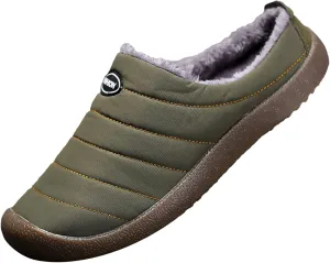 Men's Waterproof Warm Plush Lined Outdoor Snow Ankle Boots,Anti-Slip Slip-on Lightweight Winter Shoes