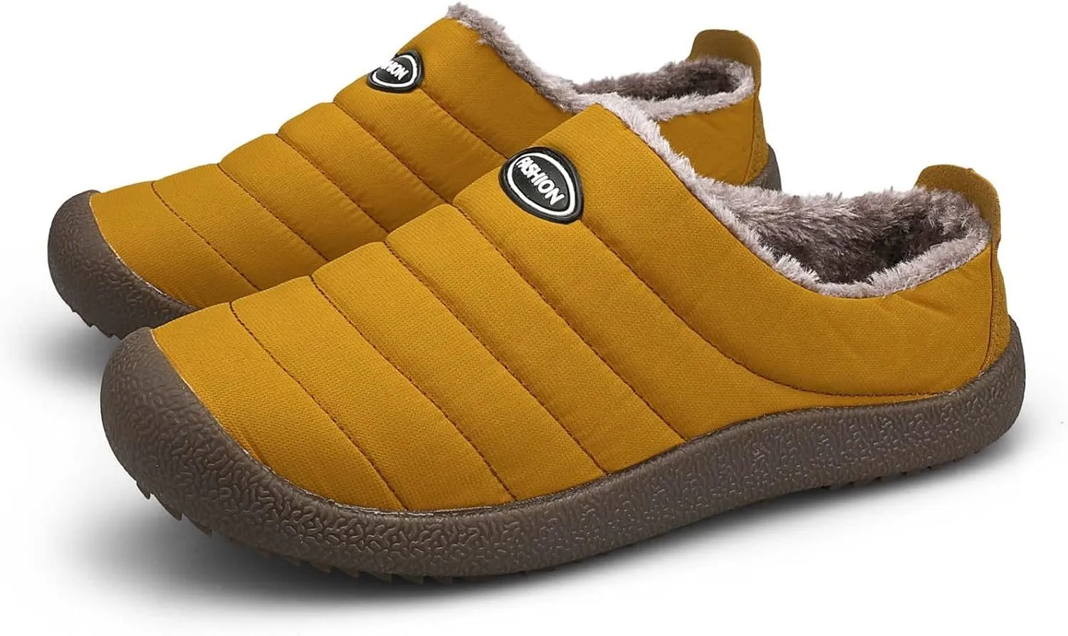 Men's Waterproof Warm Plush Lined Outdoor Snow Ankle Boots,Anti-Slip Slip-on Lightweight Winter Shoes