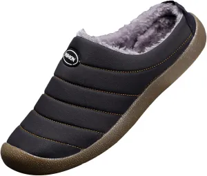 Men's Waterproof Warm Plush Lined Outdoor Snow Ankle Boots,Anti-Slip Slip-on Lightweight Winter Shoes