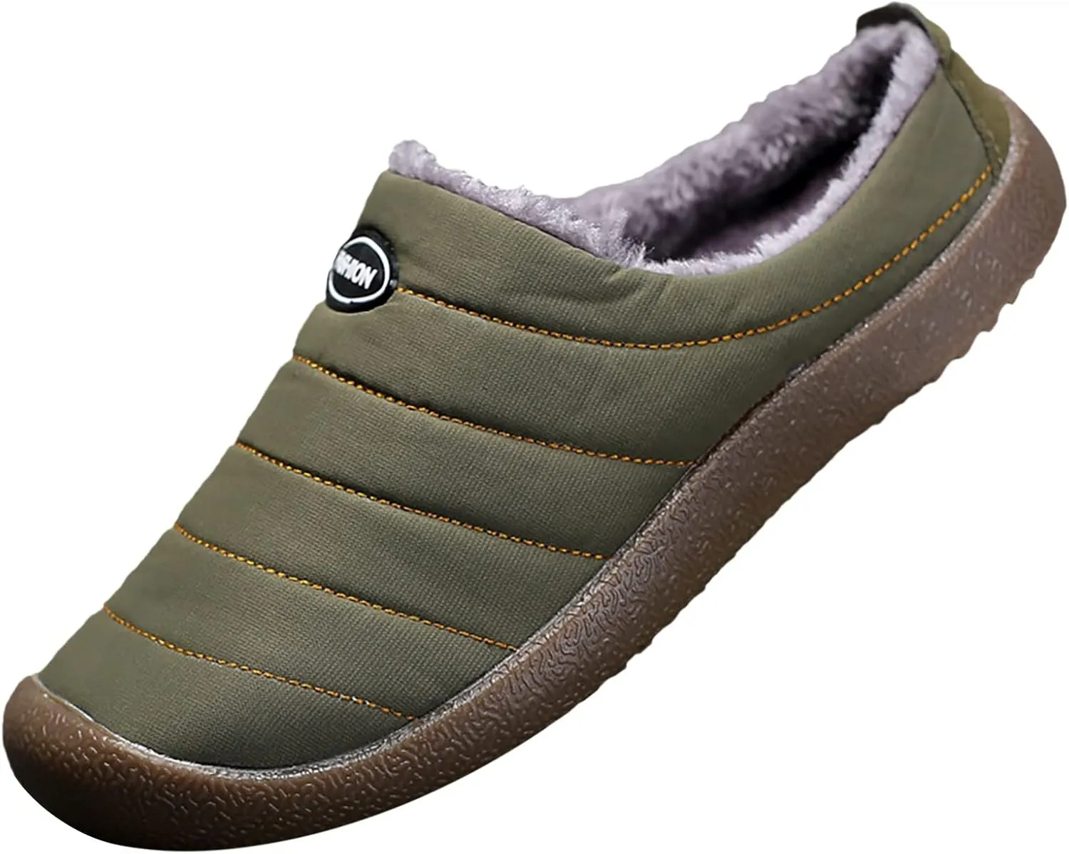 Men's Waterproof Warm Plush Lined Outdoor Snow Ankle Boots,Anti-Slip Slip-on Lightweight Winter Shoes