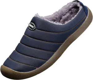 Men's Waterproof Warm Plush Lined Outdoor Snow Ankle Boots,Anti-Slip Slip-on Lightweight Winter Shoes