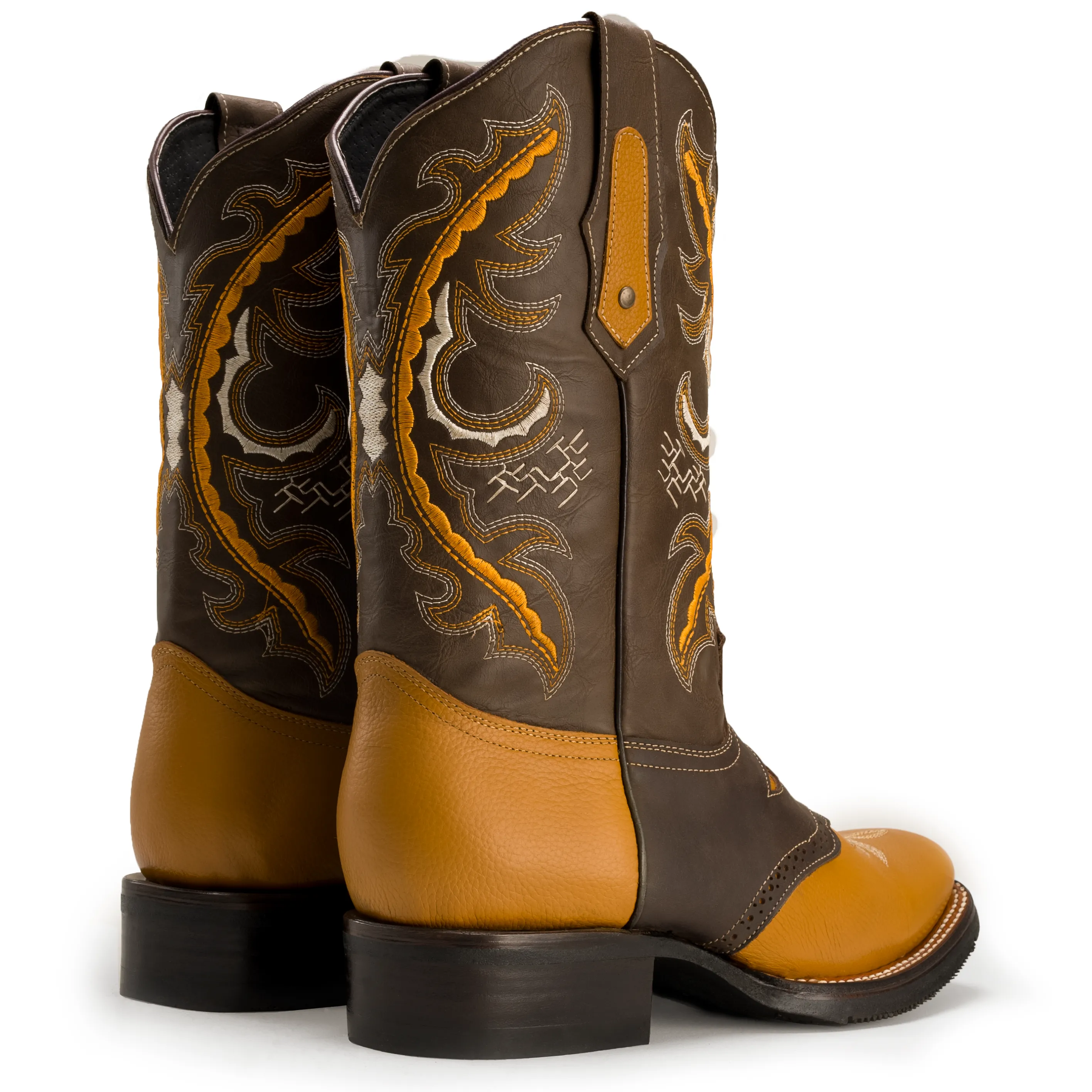 Men's Western Boots VE030 Tan/Brown Torito: Square Toe Cowboy & Rodeo Boots in Genuine Leather