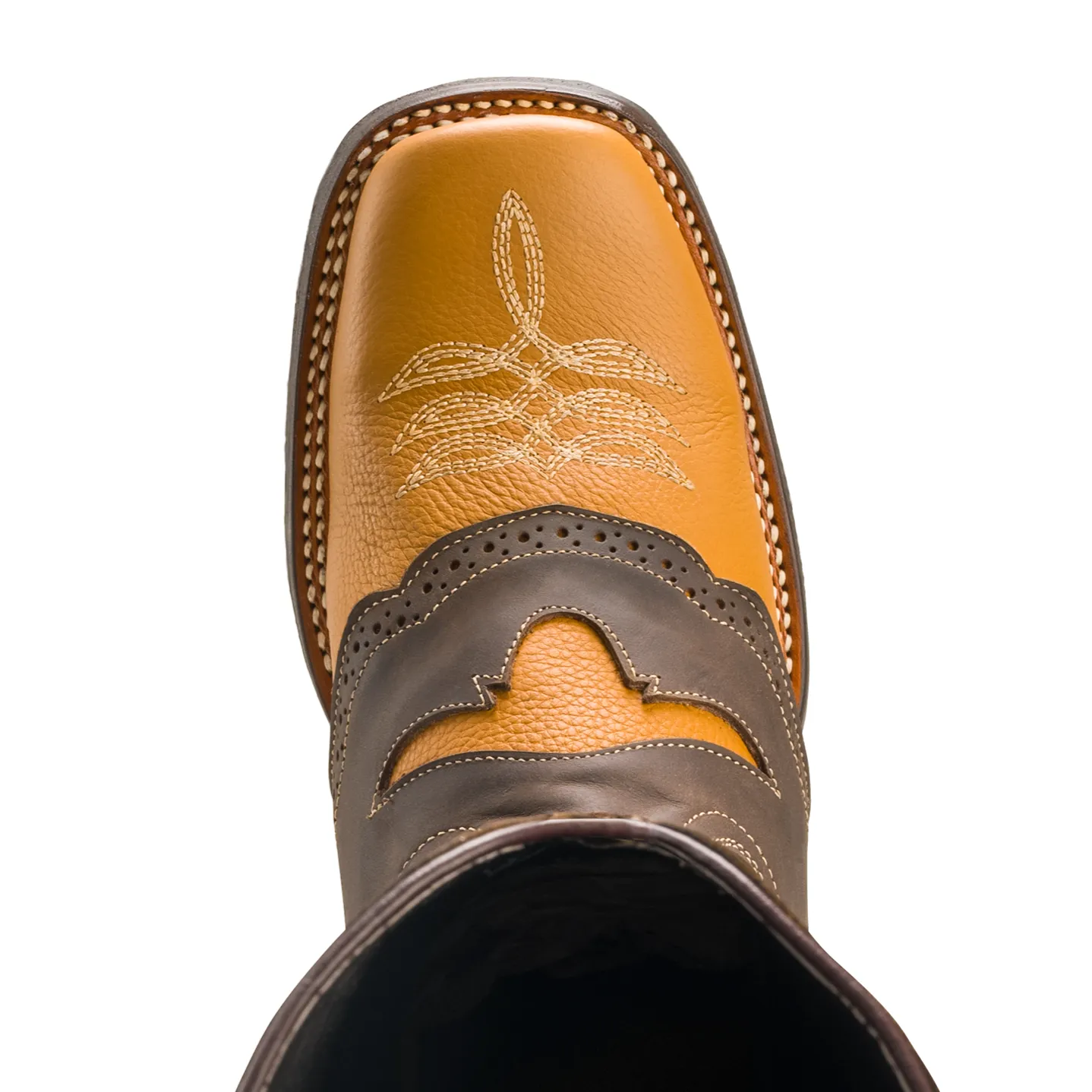 Men's Western Boots VE030 Tan/Brown Torito: Square Toe Cowboy & Rodeo Boots in Genuine Leather