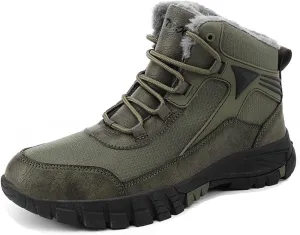 Mens Winter Boots Waterproof Insulated,Casual Warm Fur Lined Snow Boots for Men,Comfortable Walking Hiking Winter Ankle Boots,Slip Resistant